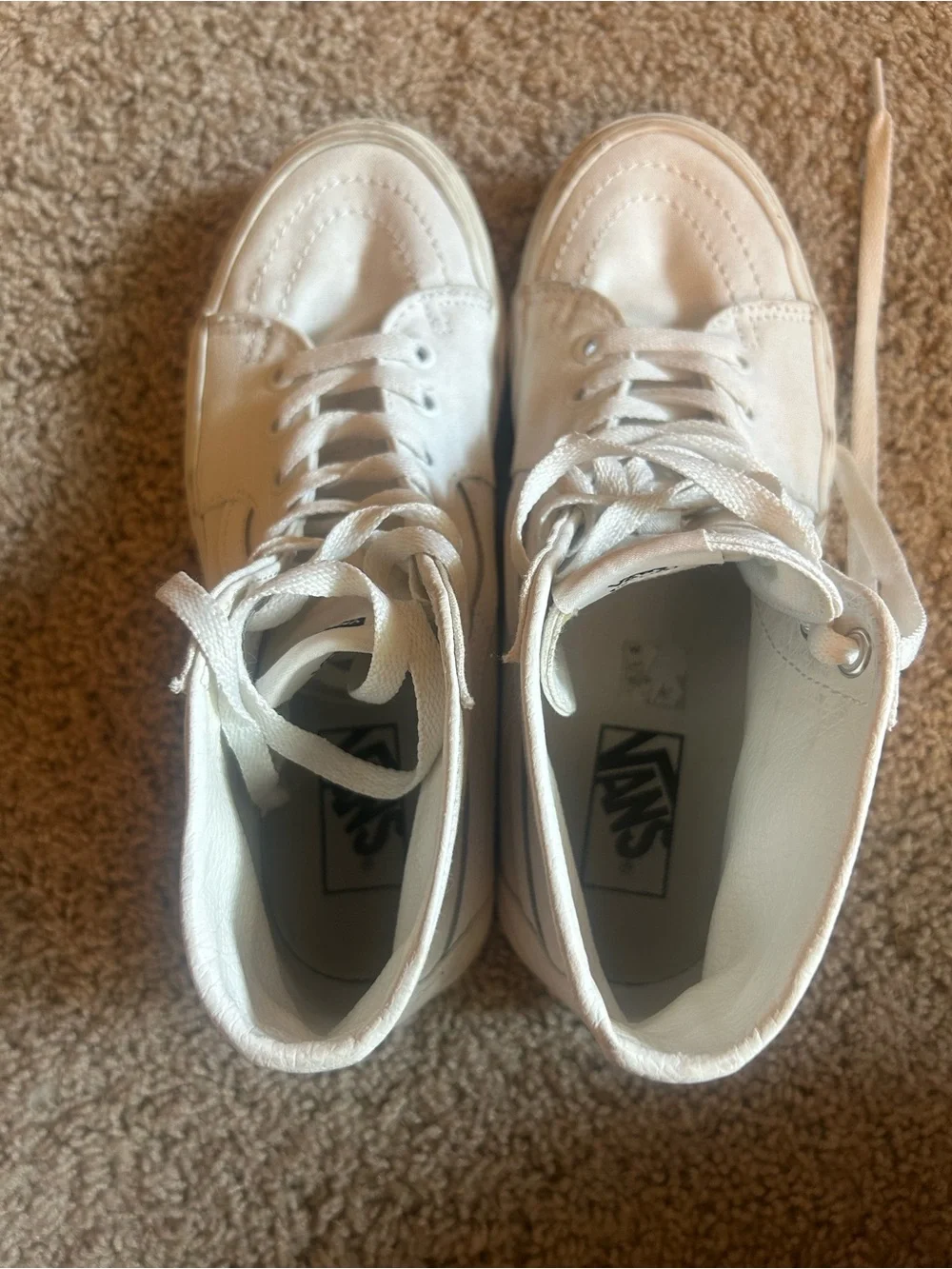Vans Women’s White Canvas Sk8-Hi Inspired Sneakers